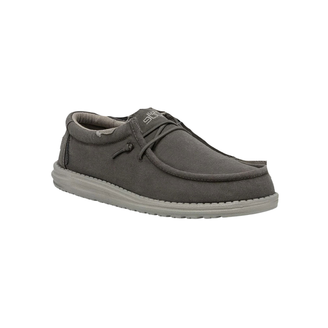 Hey Dude Men's Wally Canvas Grey Shoes
