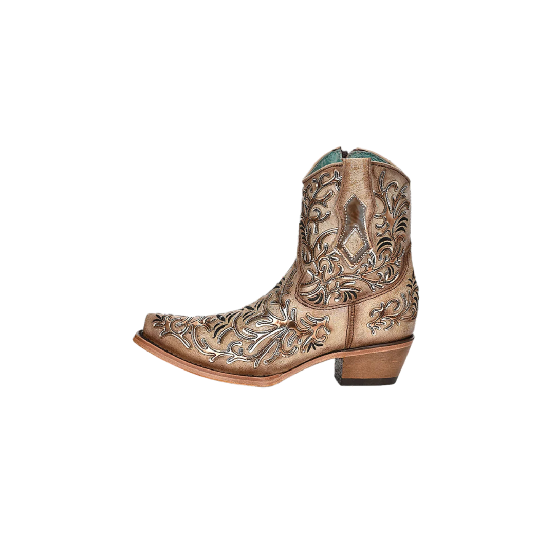 Corral Women's Mirror like Overlay And Embroidery Tan Boots
