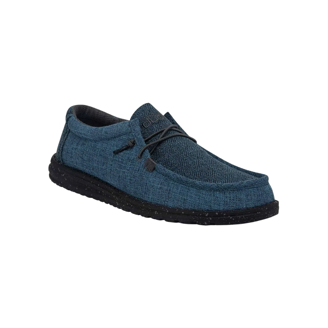 Hey Dude Men's Wally Eco Linen Eclipse Blue Shoe