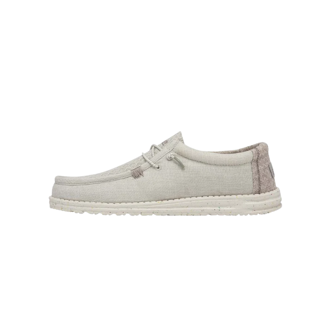 Hey Dude Men's Wally Eco Linen Cottonwood Grey Shoe