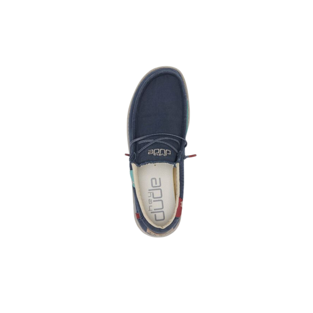 Hey Dude Men's Wally Washed Space Slip On Blue Shoes