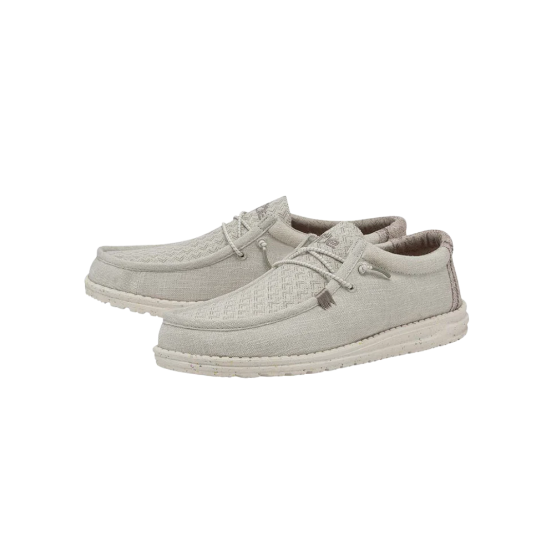 Hey Dude Men's Wally Eco Linen Cottonwood Grey Shoe