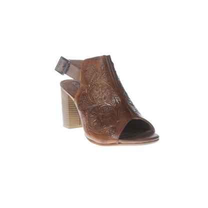 Roper Women's Brown Floral Tooled Leather Boots