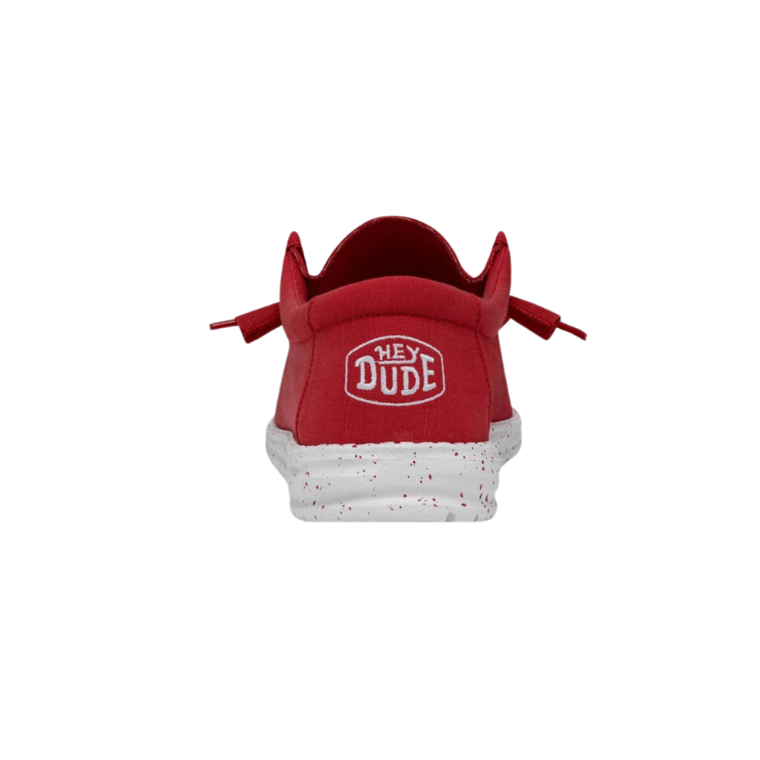 Hey Dude Men's Wally Slub Canvas Red Shoes