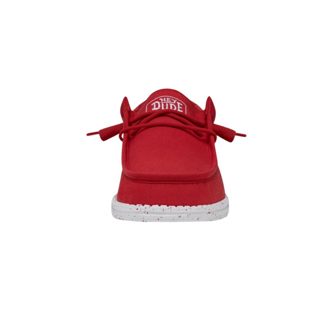 Hey Dude Men's Wally Slub Canvas Red Shoes
