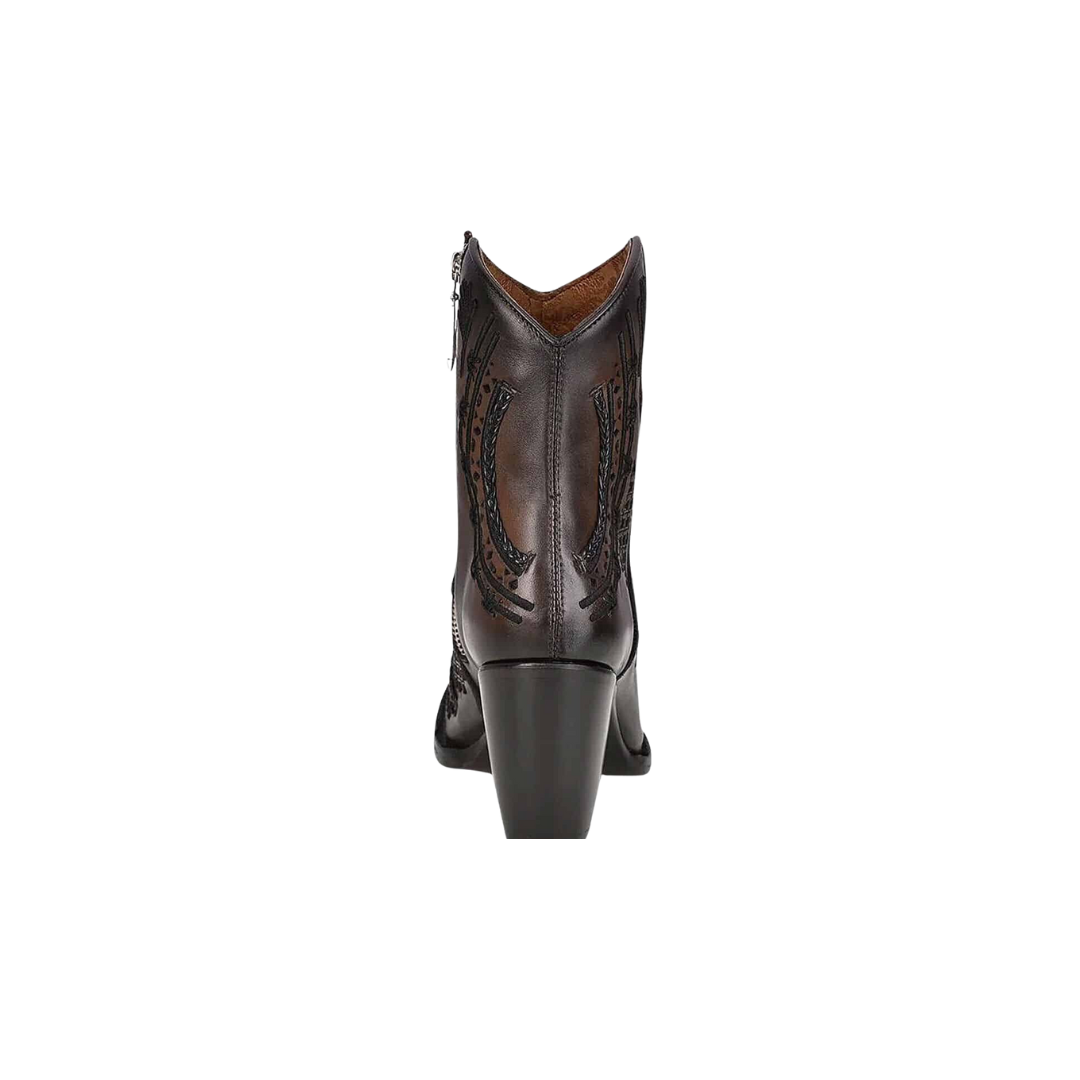 Cuadra Women's Artisan Embroidered Bootie Black Brown Boots
