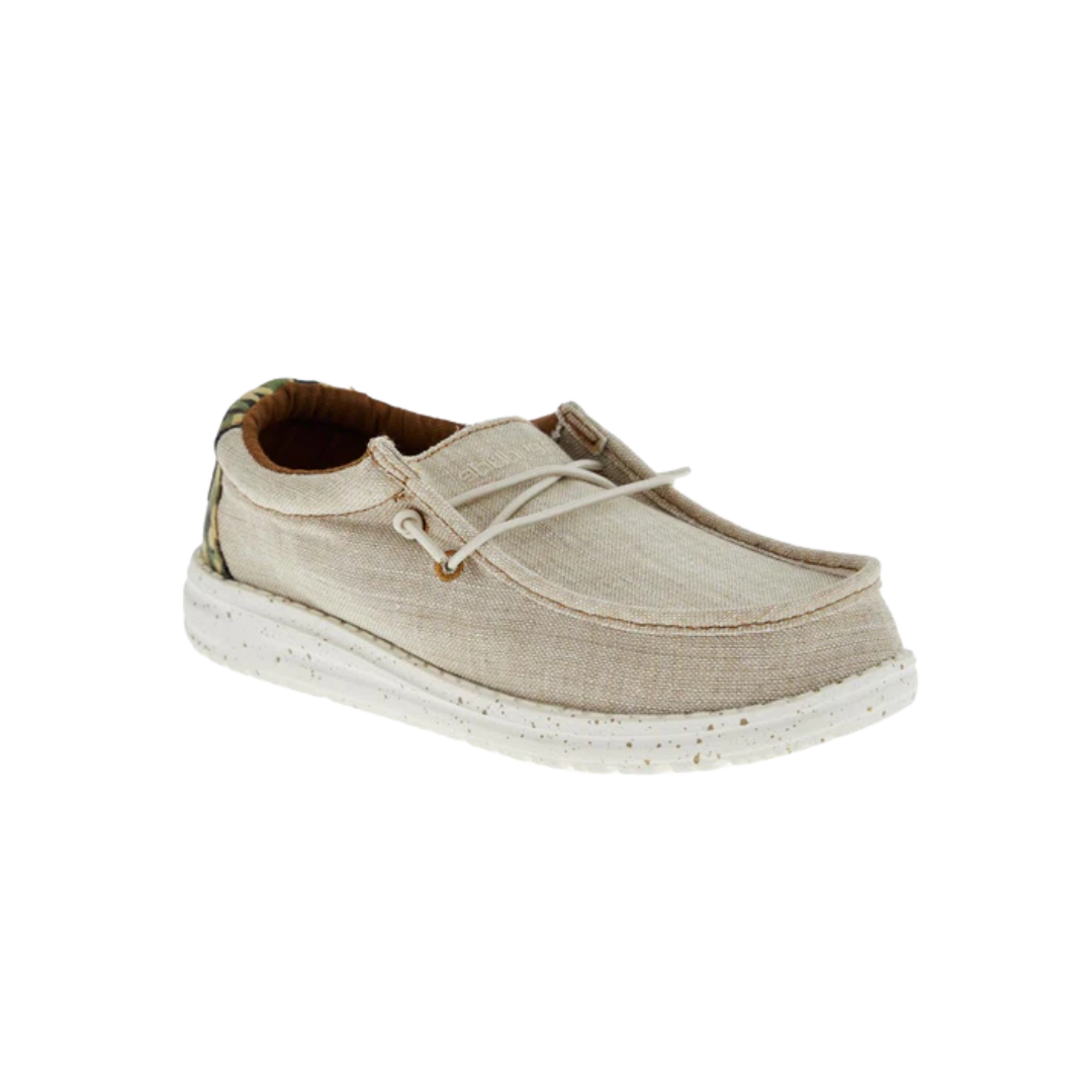 Hey Dude Youth Boy's Chambray Camodino Light Brown Shoes