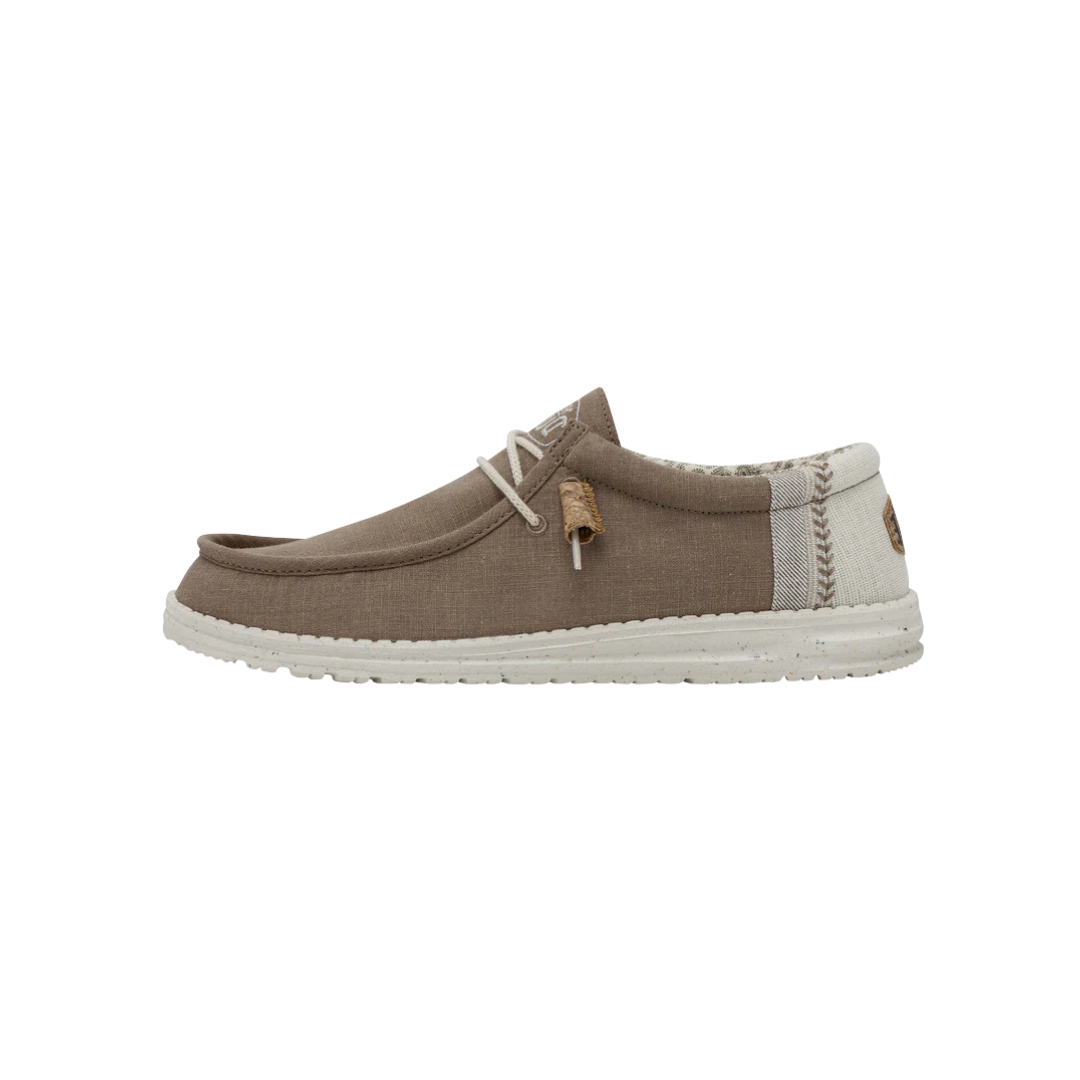 Hey Dude Men's Wally Linen Light Brown Shoes