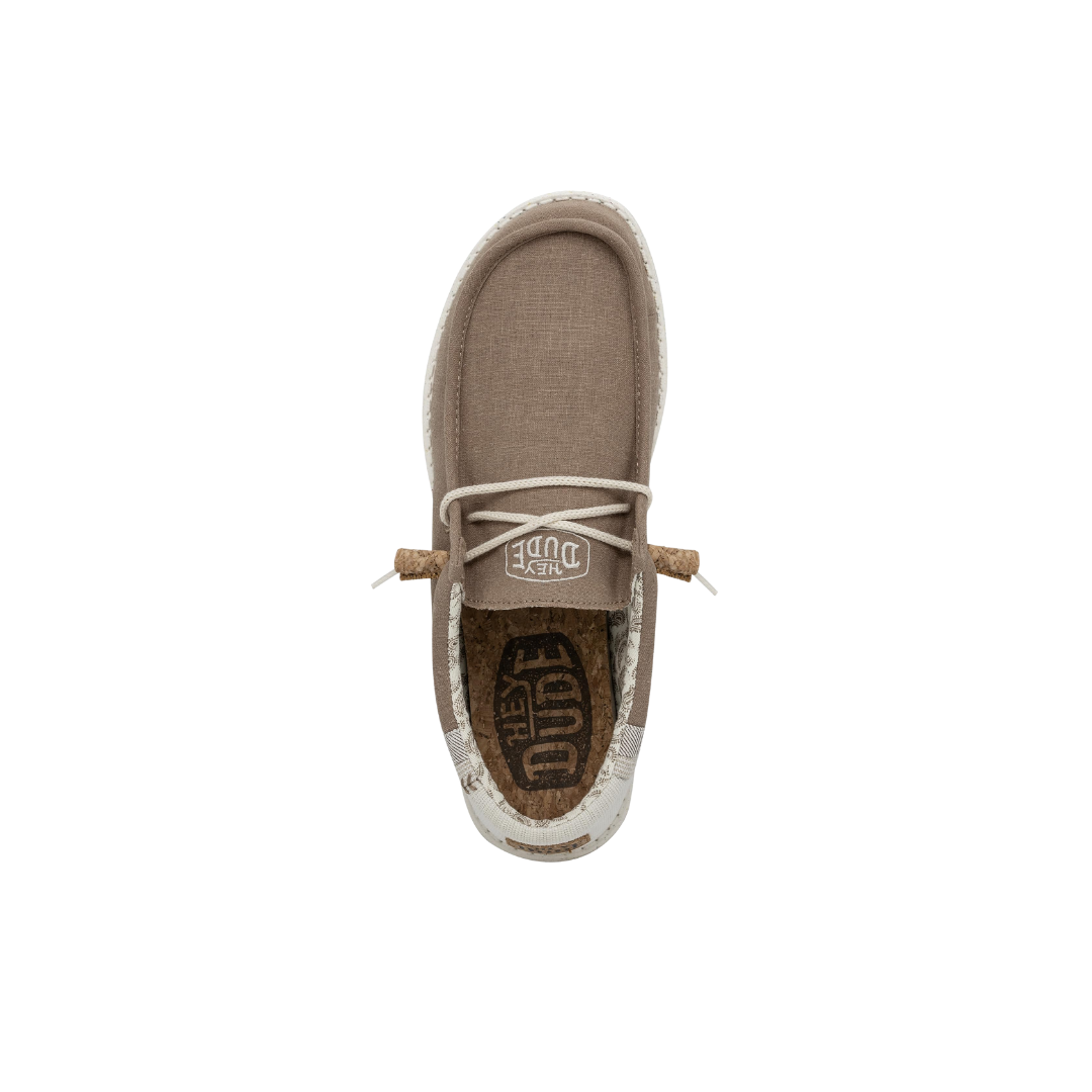 Hey Dude Men's Wally Linen Light Brown Shoes