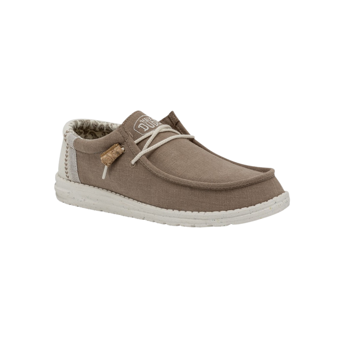 Hey Dude Men's Wally Linen Light Brown Shoes