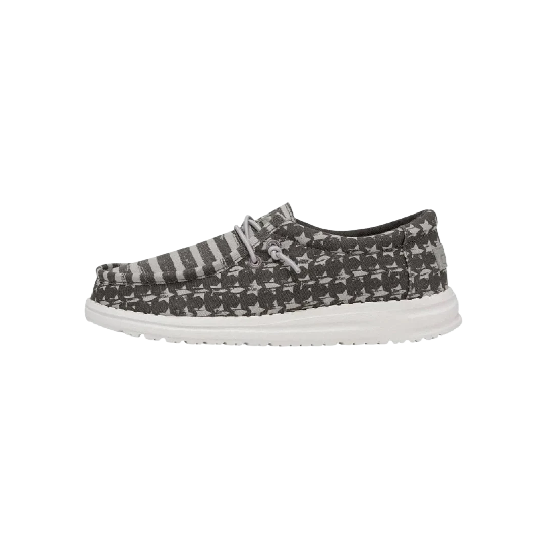 Hey Dude Youth Boy's Greyed Patriotic Wally Grey Shoes