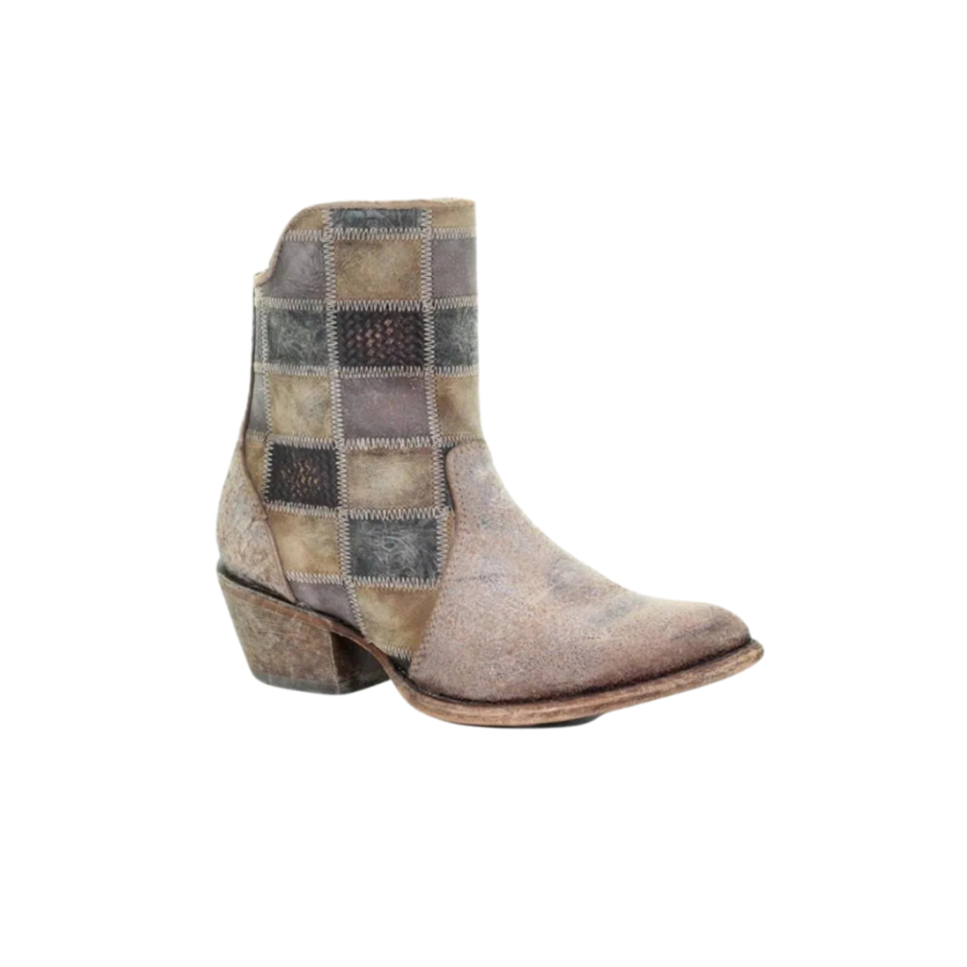 Corral Women's Ankle Patchwork Round Light Brown Boots
