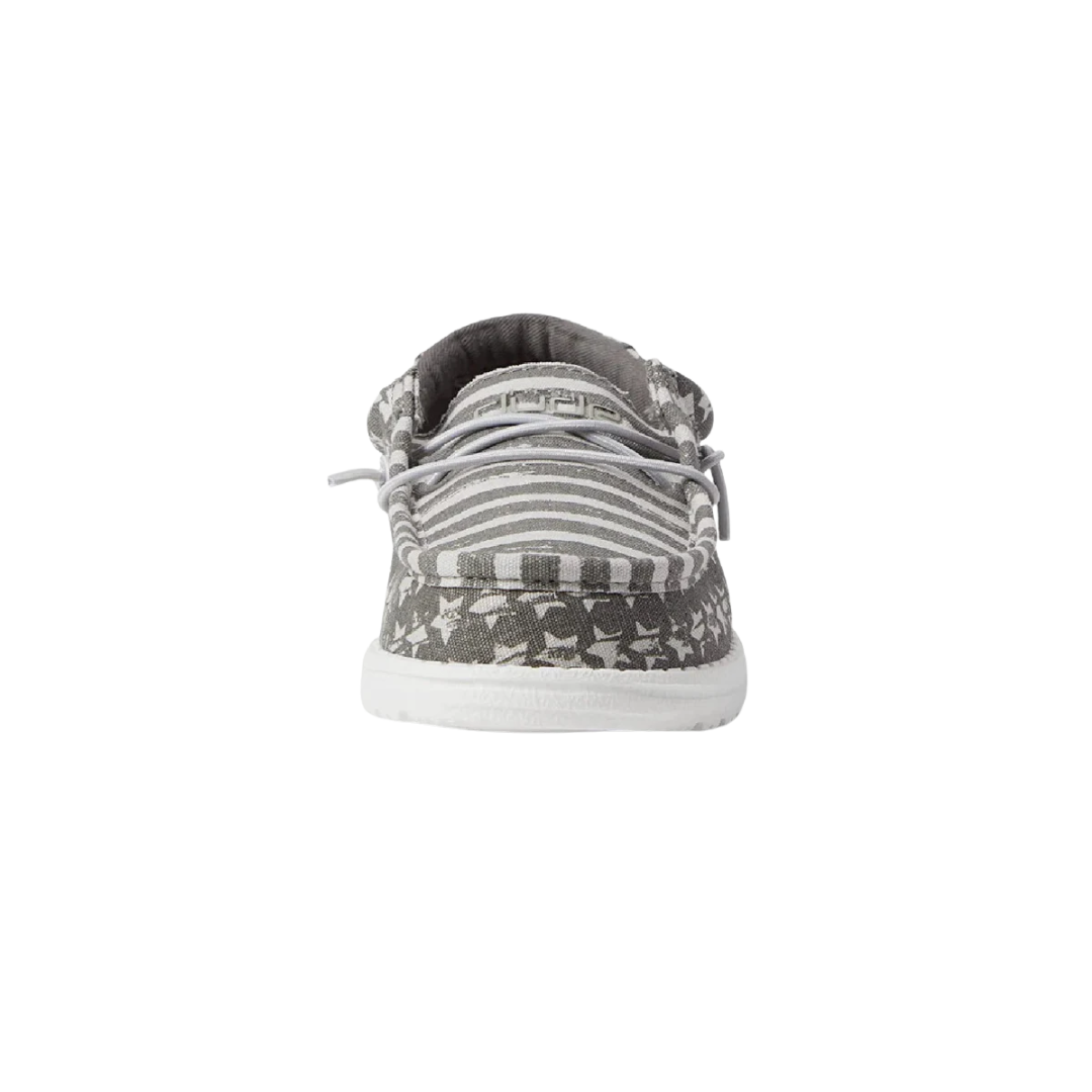 Hey Dude Youth Boy's Greyed Patriotic Wally Grey Shoes