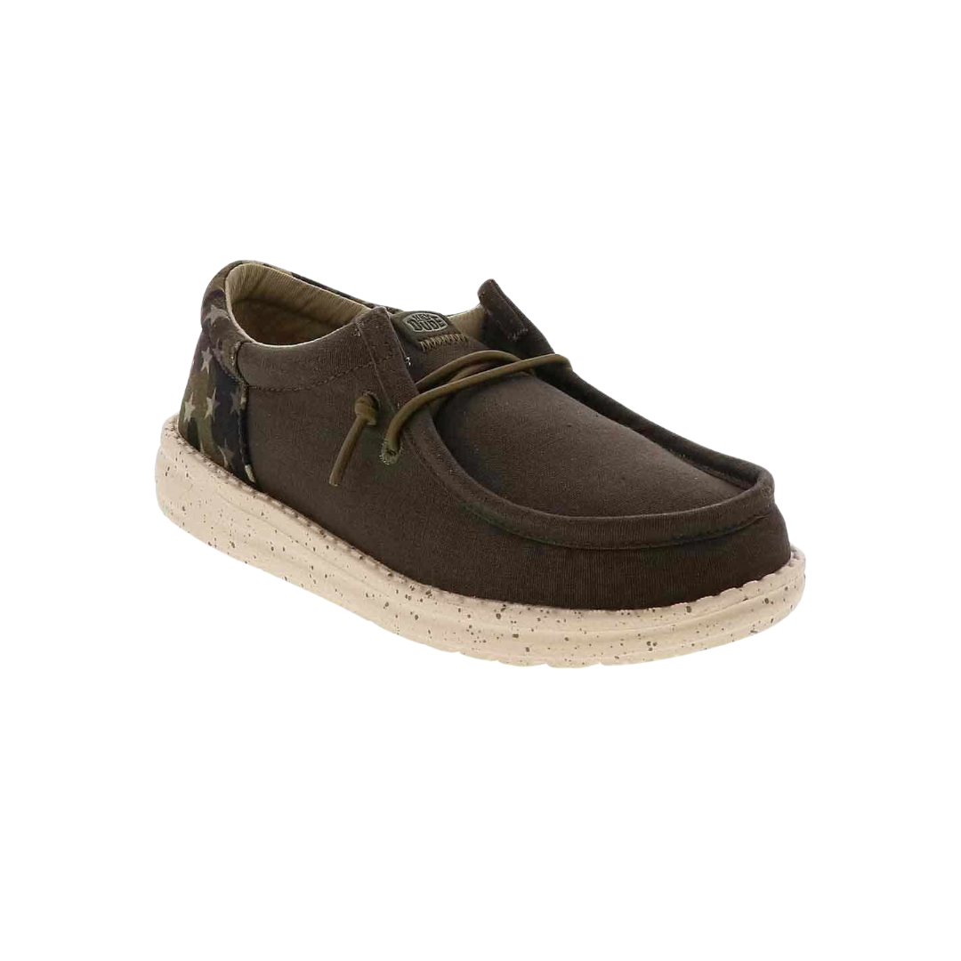 Hey Dude Youth Boy's Wally Funk America Green Shoes