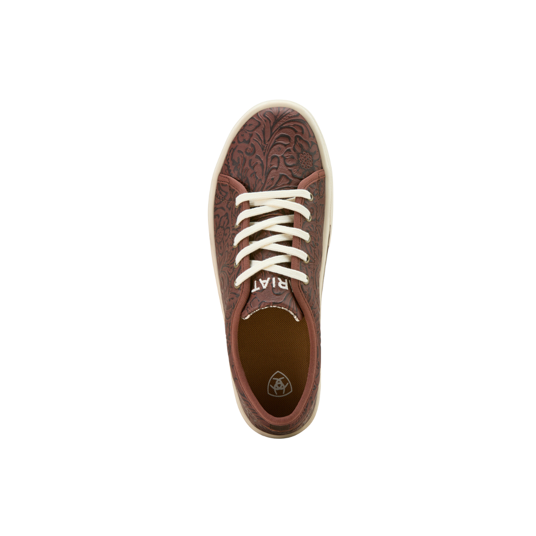 Ariat Women's Skylar Floral Emboss Lace Up Brown Shoes