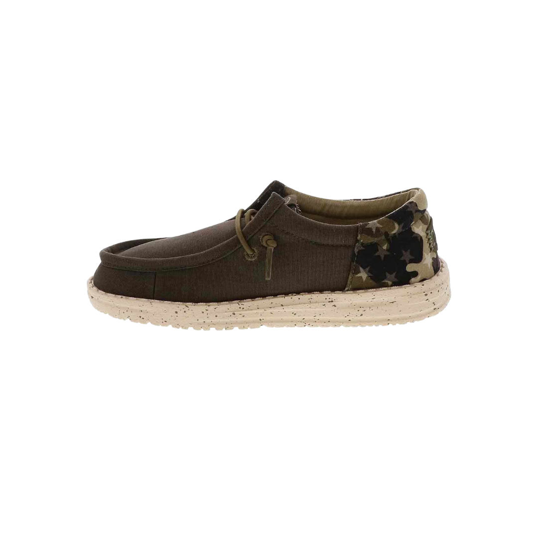 Hey Dude Youth Boy's Wally Funk America Green Shoes