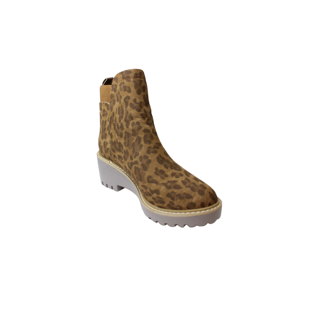 Corkys Women's Mid Heel Brown Leopard Bootie