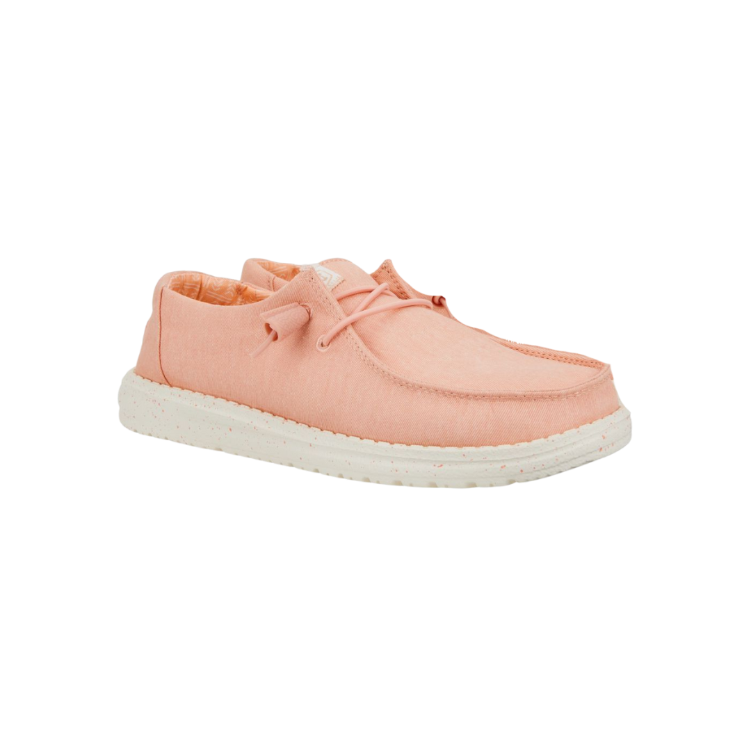 Hey Dude Women's Wendy Stretch Canvas Peach Shoes