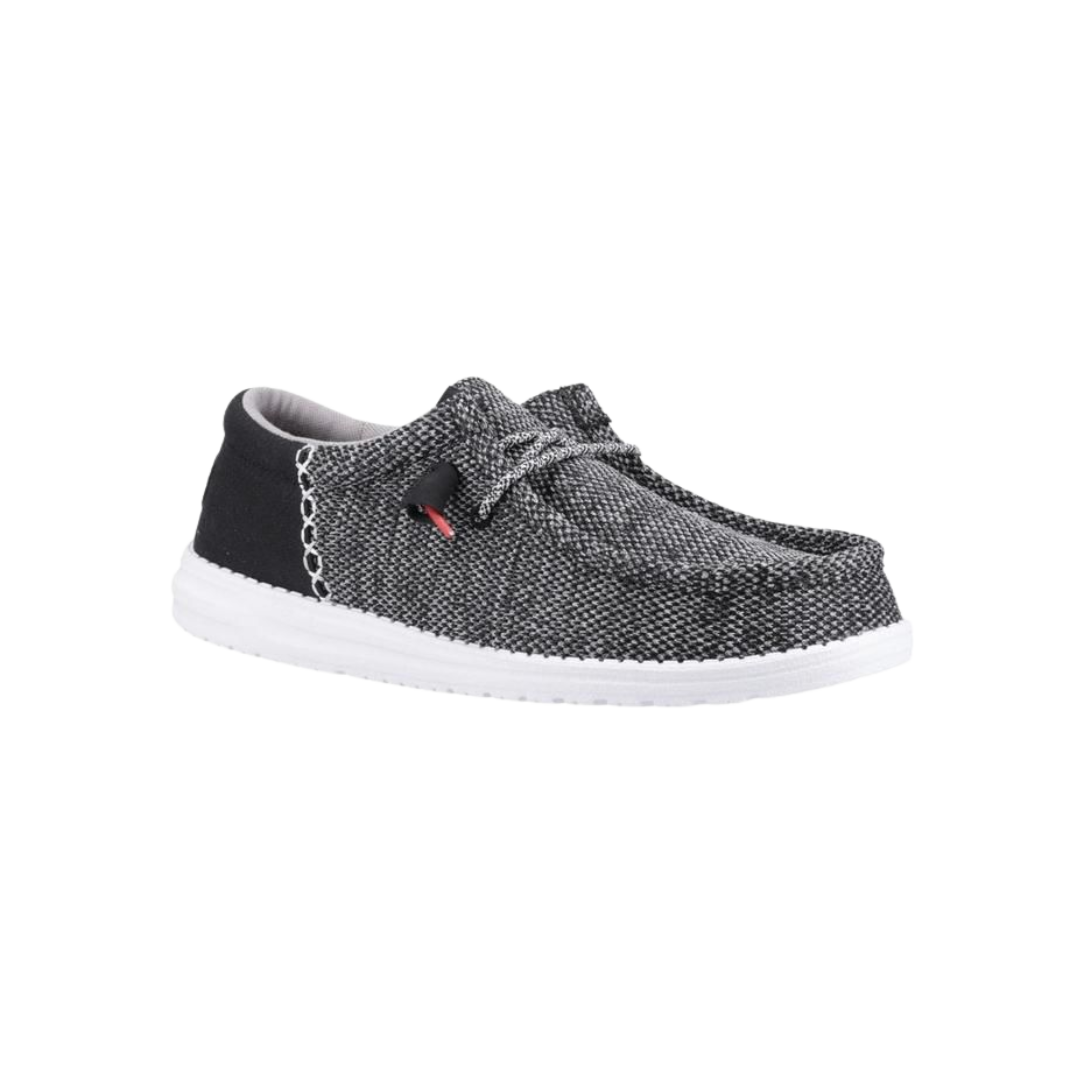 Hey Dude Men's Wally Funk Open Mesh Black Shoes