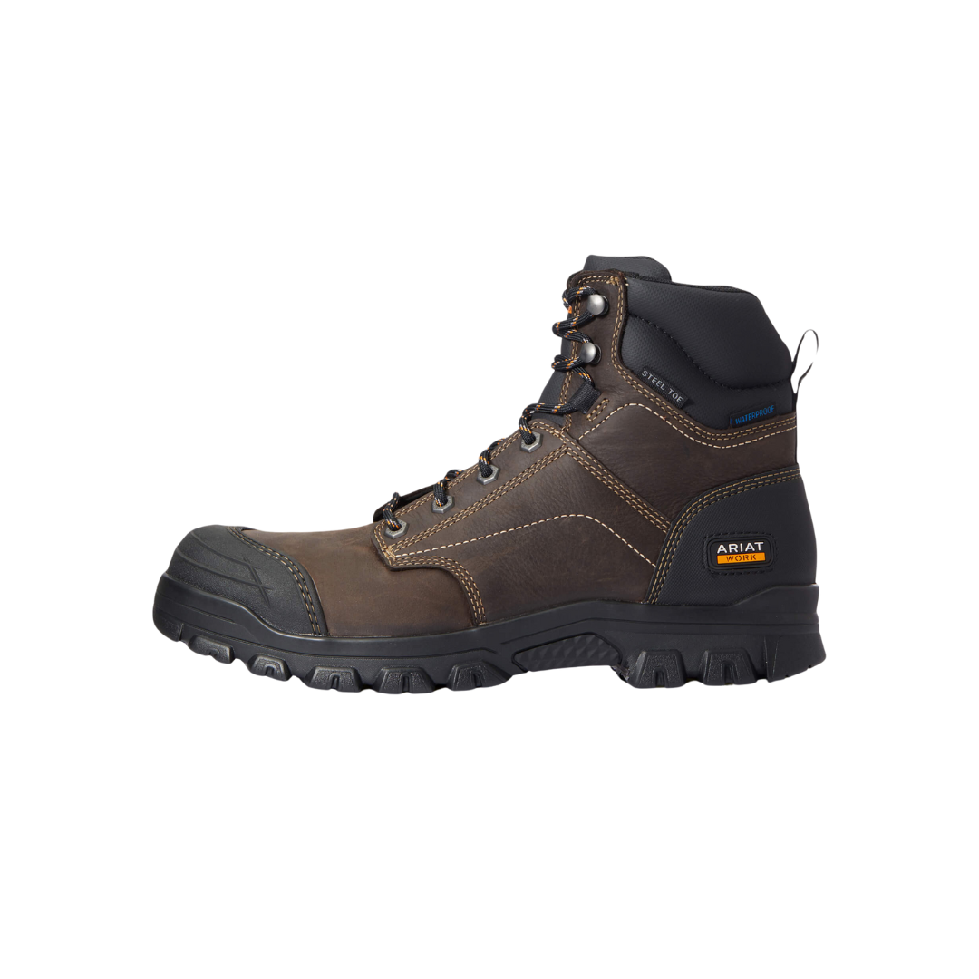 Ariat Men's Treadfast 6 Waterproof Steel Brown Boots