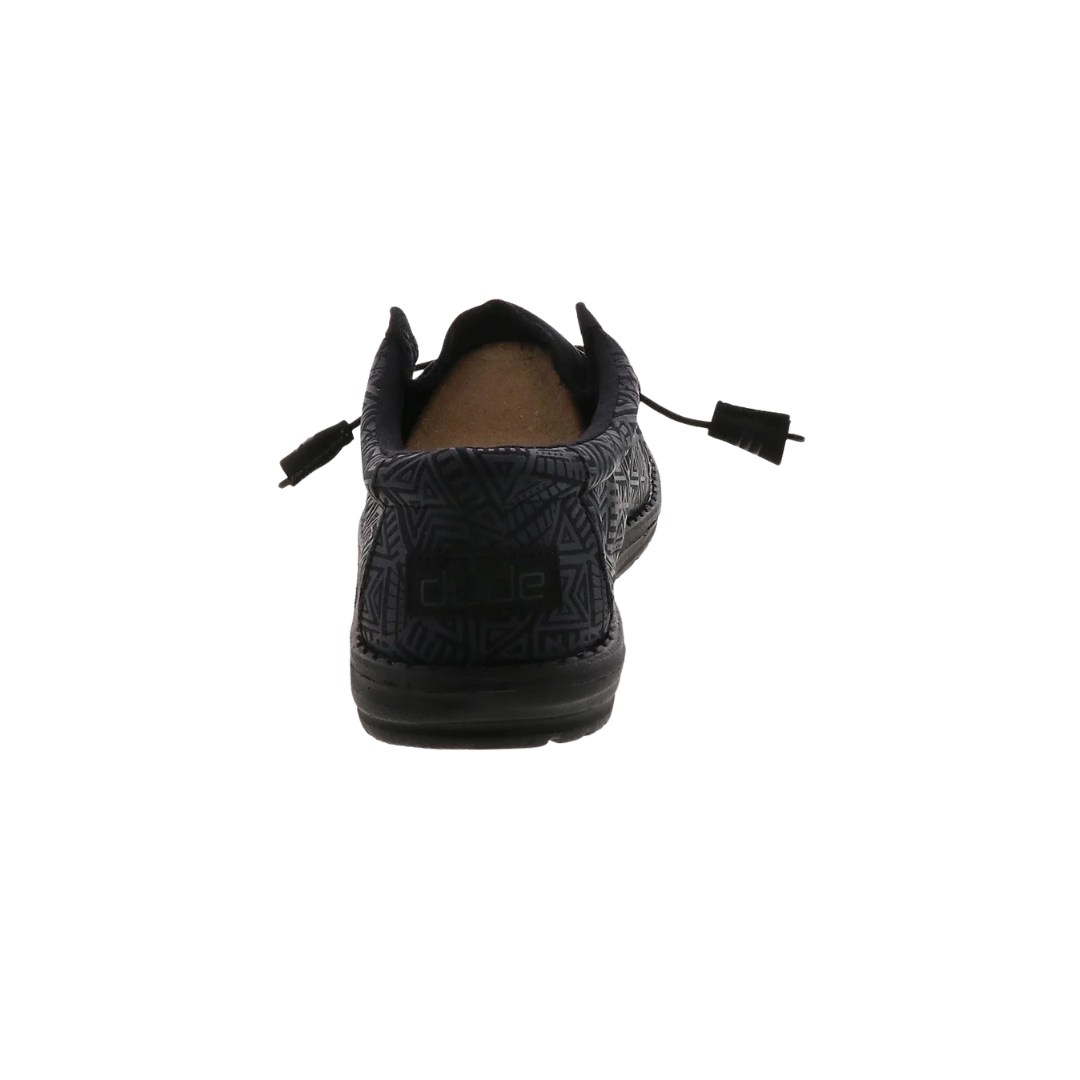 Hey Dude Men's Wally Stretch Casual Total Black Shoes