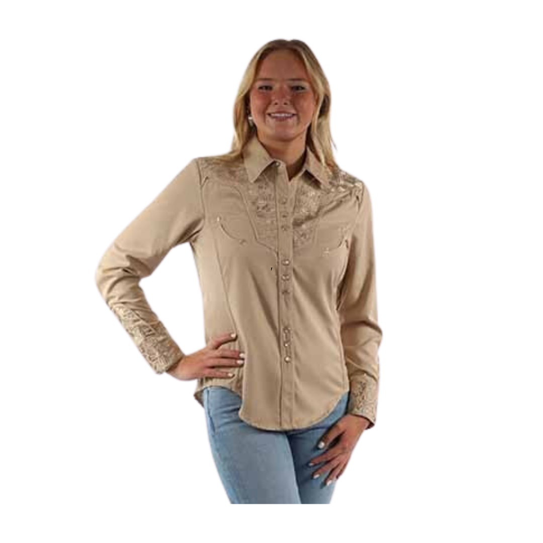 Scully Leather Women's Tooled Sand Shirt