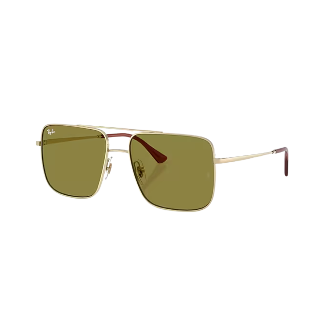Ray-Ban Unisex Ari Pale Gold Green Metal Sunglasses