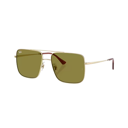 Ray-Ban Unisex Ari Pale Gold Green Metal Sunglasses