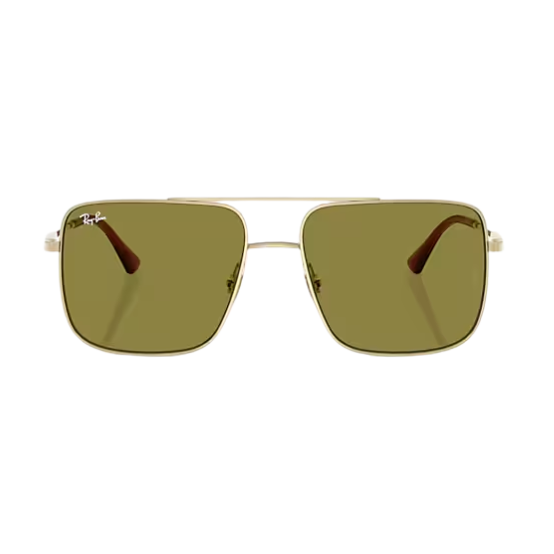 Ray-Ban Unisex Ari Pale Gold Green Metal Sunglasses