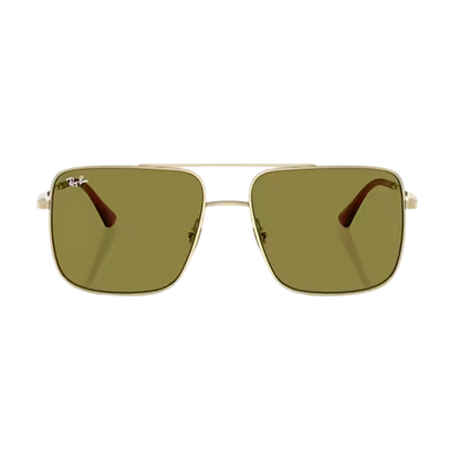 Ray-Ban Unisex Ari Pale Gold Green Metal Sunglasses