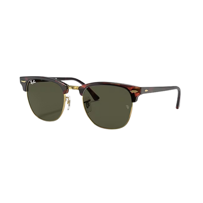 Ray-Ban Unisex Clubmaster Mock Tortoise Green Sunglasses
