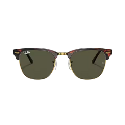 Ray-Ban Unisex Clubmaster Mock Tortoise Green Sunglasses