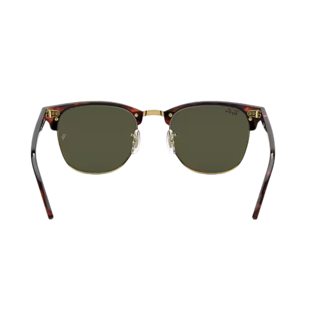 Ray-Ban Unisex Clubmaster Mock Tortoise Green Sunglasses