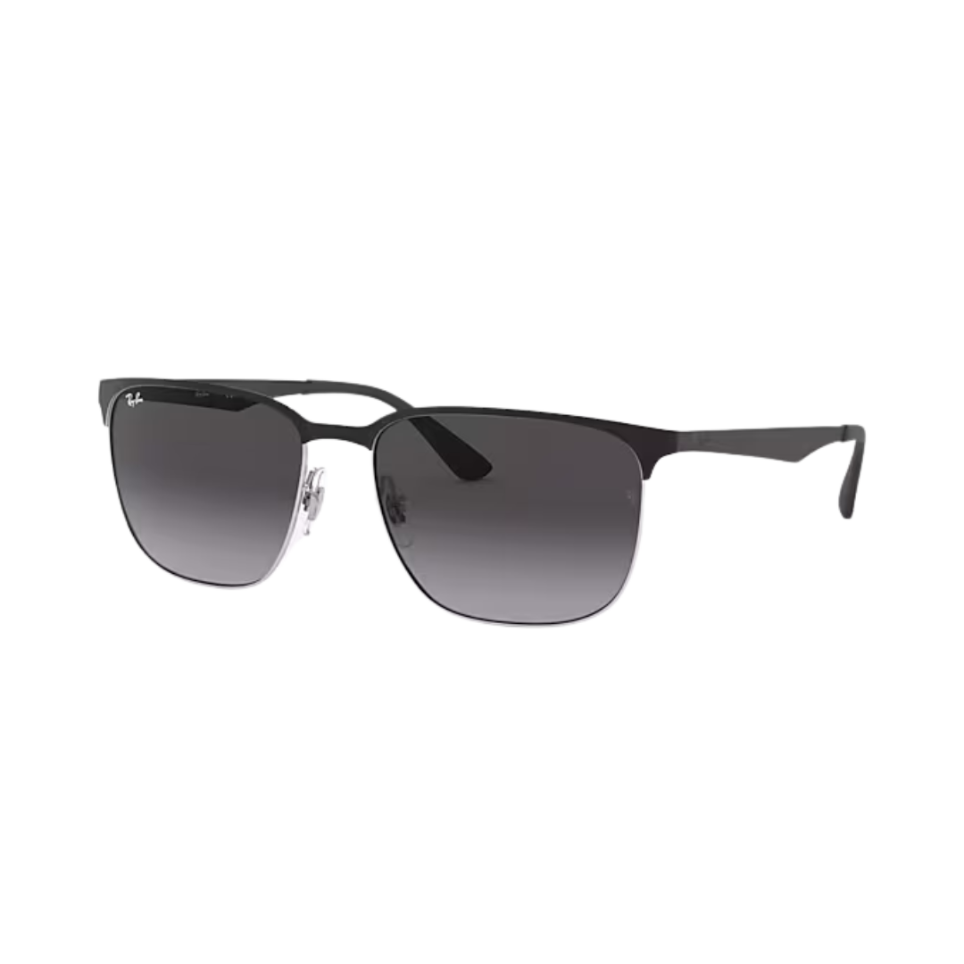 Ray-Ban Unisex Black On Silver Light Grey Sunglasses