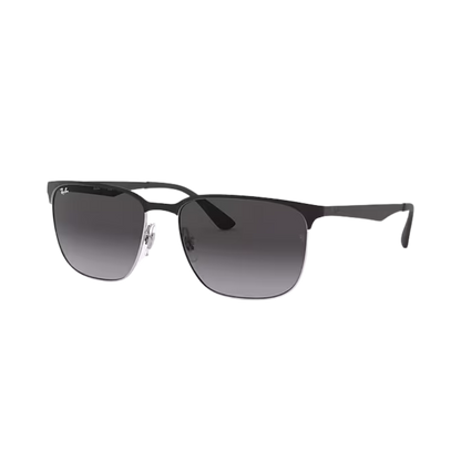 Ray-Ban Unisex Black On Silver Light Grey Sunglasses