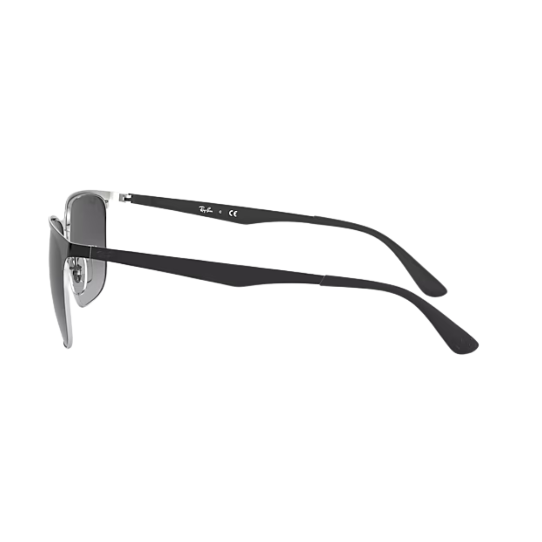Ray-Ban Unisex Black On Silver Light Grey Sunglasses