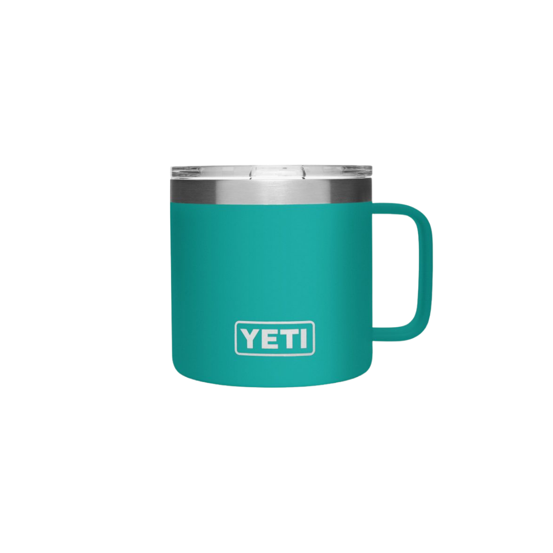Yeti Rambler 14 oz Stainless Steel Magslider Aquifier Blue Mug