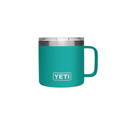 Yeti Rambler 14 oz Stainless Steel Magslider Aquifier Blue Mug