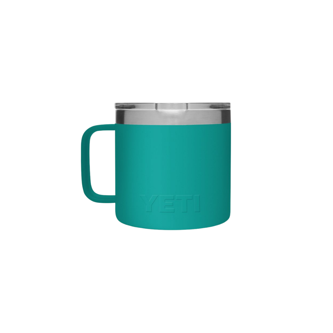Yeti Rambler 14 oz Stainless Steel Magslider Aquifier Blue Mug