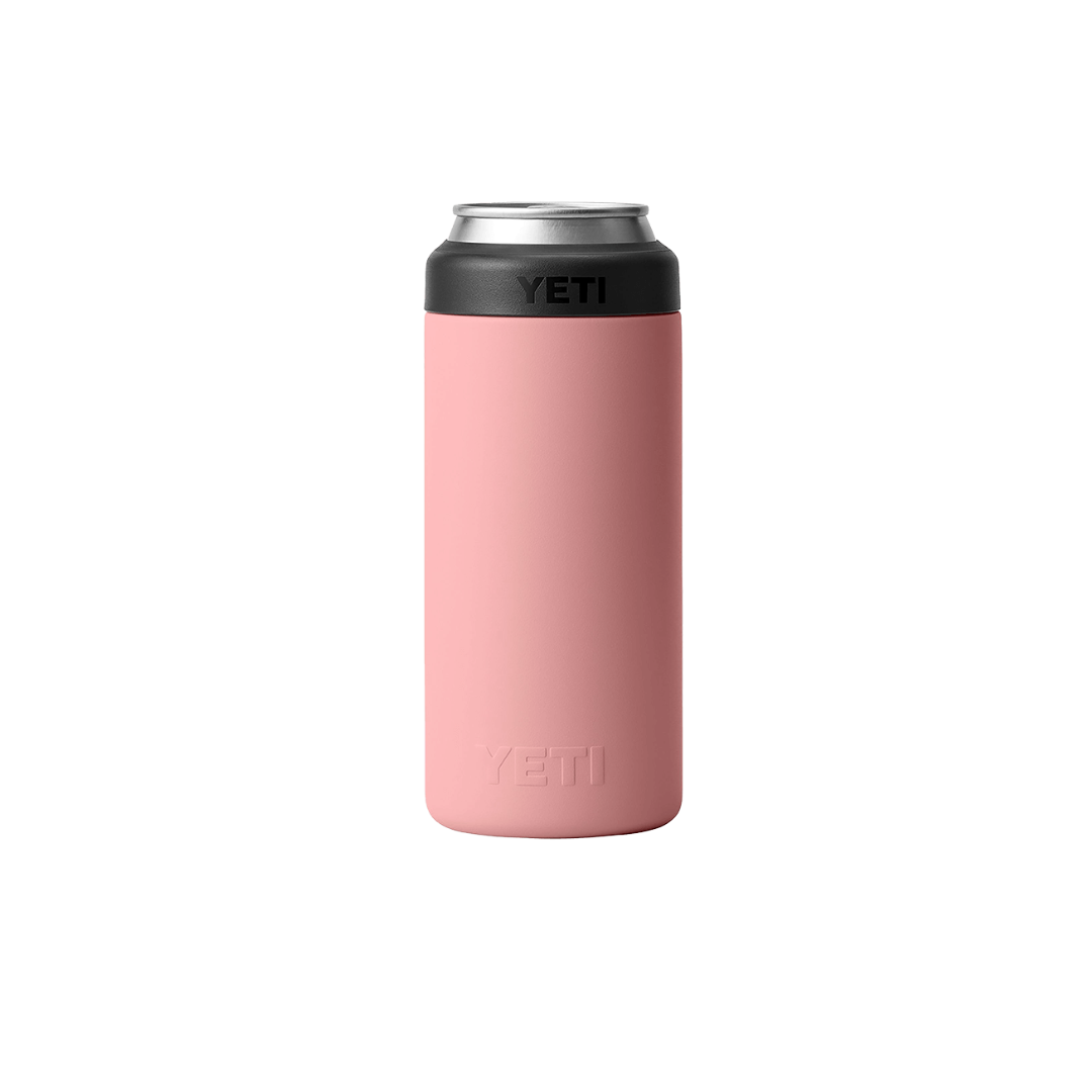 Yeti Rambler 12oz Sandstone Pink Slim Can Cooler