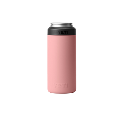 Yeti Rambler 12oz Sandstone Pink Slim Can Cooler