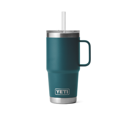 Yeti Rambler 25oz Agave Teal Straw Mug