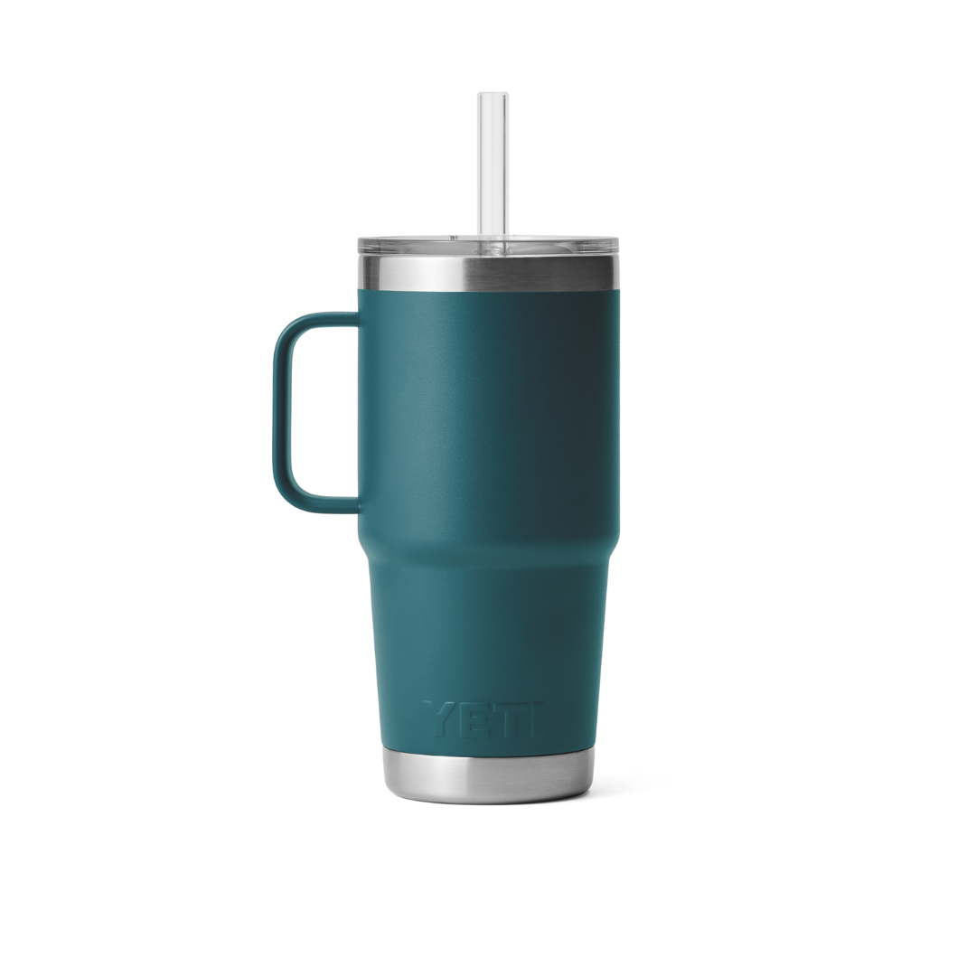 Yeti Rambler 25oz Agave Teal Straw Mug