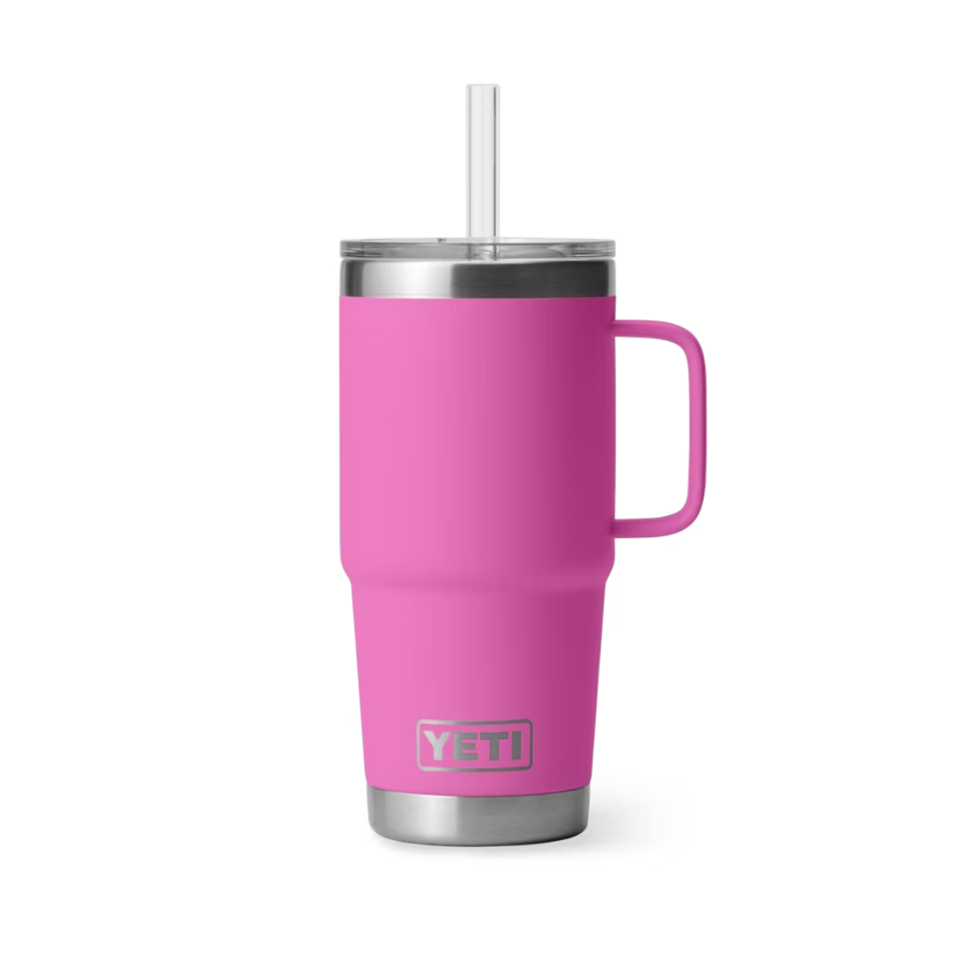 Yeti Rambler 25oz Power Pink Straw Mug