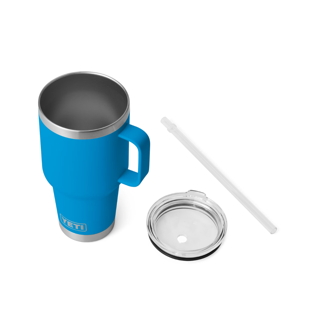 Yeti Rambler 35oz Big Wave Blue Straw Mug