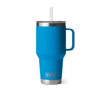Yeti Rambler 35oz Big Wave Blue Straw Mug