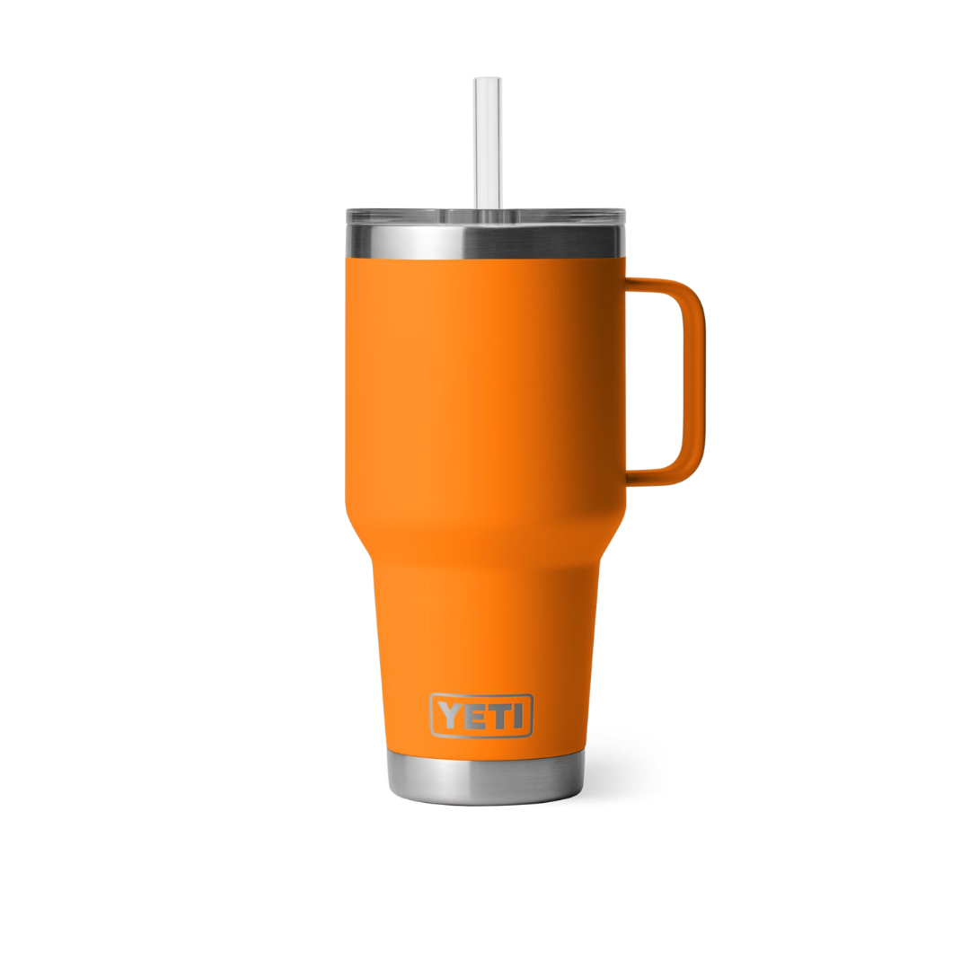 Yeti Rambler 35oz King Crab Orange Straw Mug