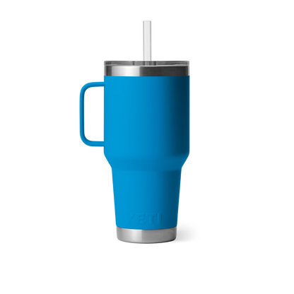 Yeti Rambler 35oz Big Wave Blue Straw Mug