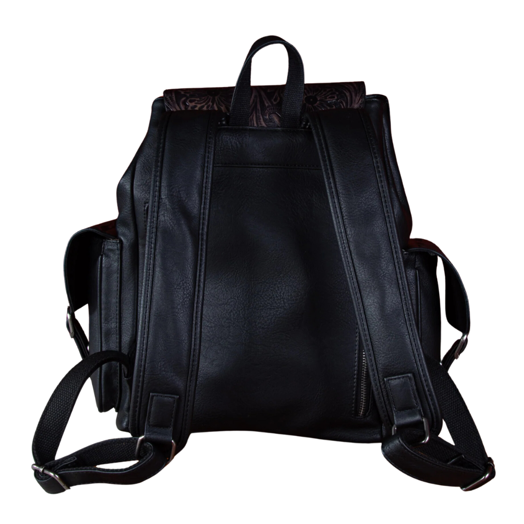 Wrangler Women's Vintage Floral Tooled Black Backpack