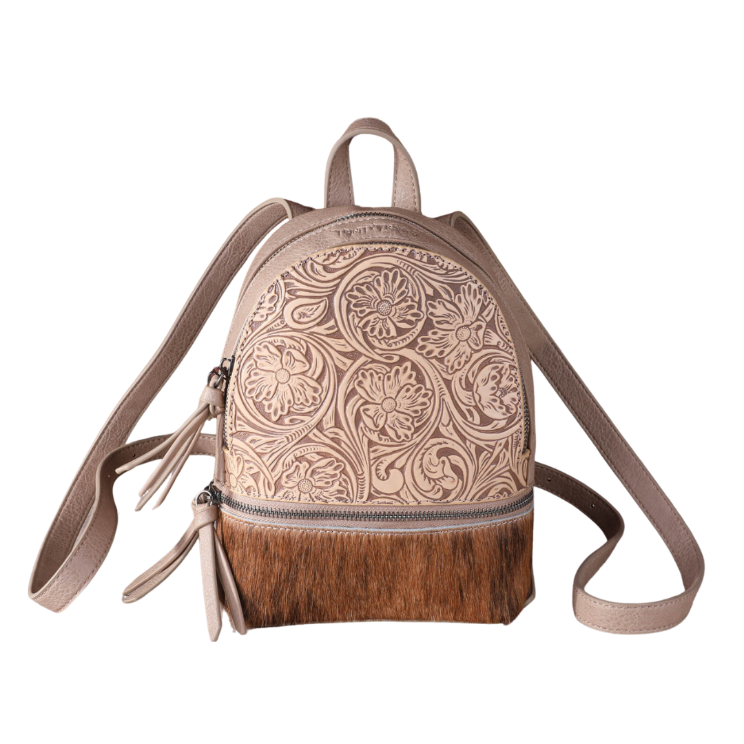 Women's Trinity Ranch Cowhide Tan Mini Backpack